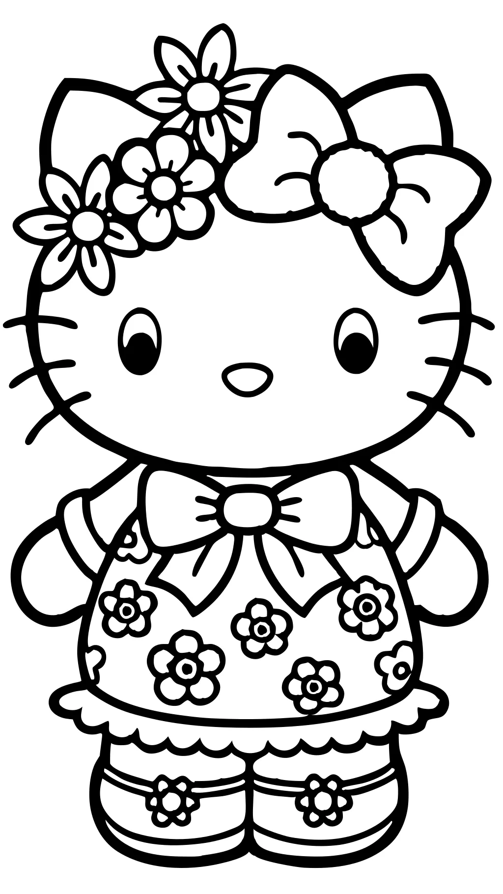 printable full size hello kitty coloring pages